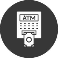 ATM Glyph Inverted Icon vector