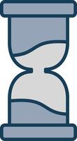 Sandglass Line Filled Grey Icon vector