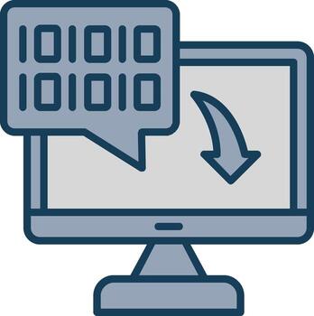 Binary Code Line Filled Grey Icon vector