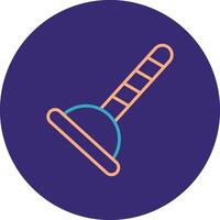 Plunger Line Two Color Circle Icon vector