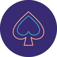 Spade Line Two Color Circle Icon vector