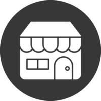 encontrar un Tienda glifo invertido icono vector