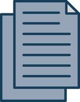 Document Line Filled Grey Icon vector
