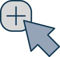 Mouse Cursor Line Filled Grey Icon vector