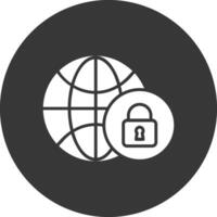 Global Security Glyph Inverted Icon vector