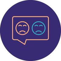 Bad Review Line Two Color Circle Icon vector