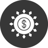 Budget Spending Glyph Inverted Icon vector
