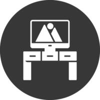 Workplace Glyph Inverted Icon vector