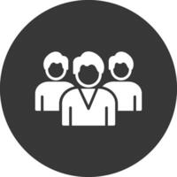 Company Meeting Glyph Inverted Icon vector