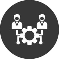 Outsource Management Glyph Inverted Icon vector