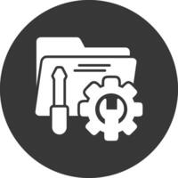 Tech Services Glyph Inverted Icon vector