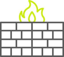 Firewall Line Two Color Icon vector