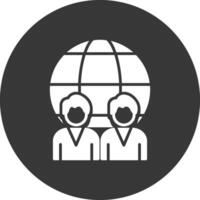 Global Management Glyph Inverted Icon vector