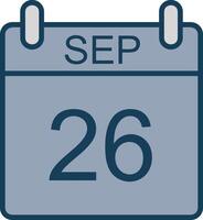 September Line Filled Grey Icon vector