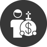 Debt Problems Glyph Inverted Icon vector