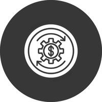 Return On Investment Glyph Inverted Icon vector