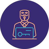 Anonymous Line Two Color Circle Icon vector