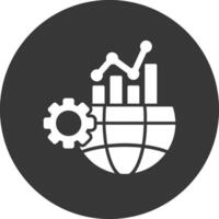 Global Markets Glyph Inverted Icon vector