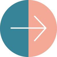 Right Arrow Glyph Two Color Icon vector