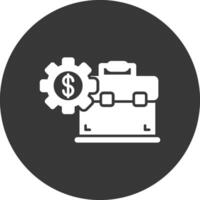 inversión portafolio glifo invertido icono vector