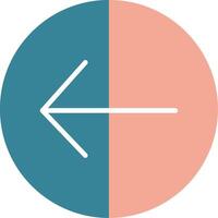 Left Arrow Glyph Two Color Icon vector