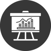 Business Graph Glyph Inverted Icon vector