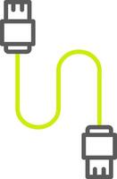 Database Cable Line Two Color Icon vector