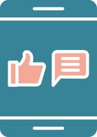 Feedback Glyph Two Color Icon vector