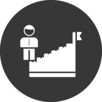 carrera glifo de escalera invertido icono vector