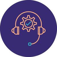 Technical Support Line Two Color Circle Icon vector