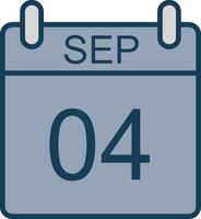 September Line Filled Grey Icon vector