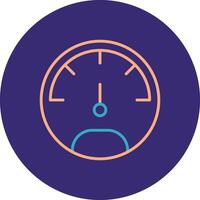 Speedo Meter Line Two Color Circle Icon vector