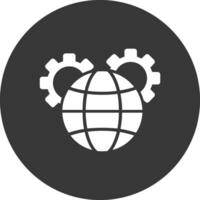 Global Management Glyph Inverted Icon vector