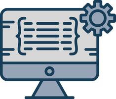 programación línea lleno gris icono vector