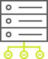 Database Network Line Two Color Icon vector