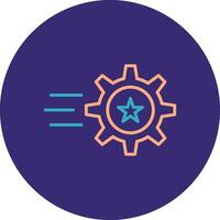 Cogwheel Line Two Color Circle Icon vector