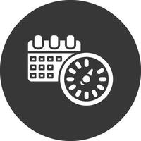 Timing Glyph Inverted Icon vector
