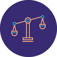 Balance Scale Line Two Color Circle Icon vector