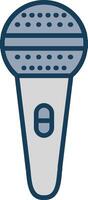 Mic Line Filled Grey Icon vector