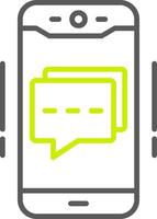 Mobile Chat Line Two Color Icon vector