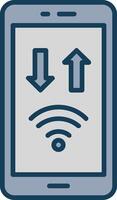 Mobile Phone Line Filled Grey Icon vector