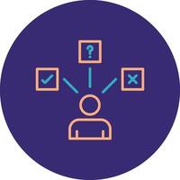 Decide Line Two Color Circle Icon vector