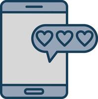 Love Message Line Filled Grey Icon vector