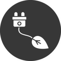 Eco Electricity Glyph Inverted Icon vector