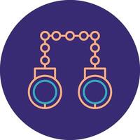 Hand Cuffs Line Two Color Circle Icon vector