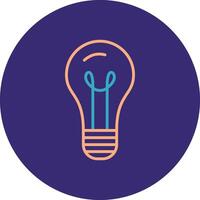 Light Bulb Line Two Color Circle Icon vector