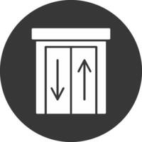 Elevator Glyph Inverted Icon vector