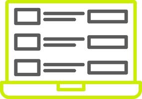 Laptop DAta Line Two Color Icon vector