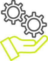 Money Work Hand Line Two Color Icon vector