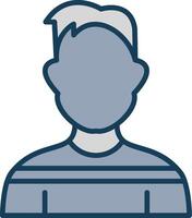 Man Line Filled Grey Icon vector